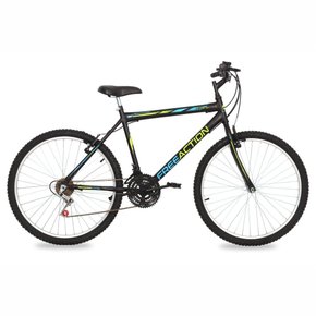Bicicleta Aro 26 Free Action Eden MTB 18V V-Brake - Preto Brilho