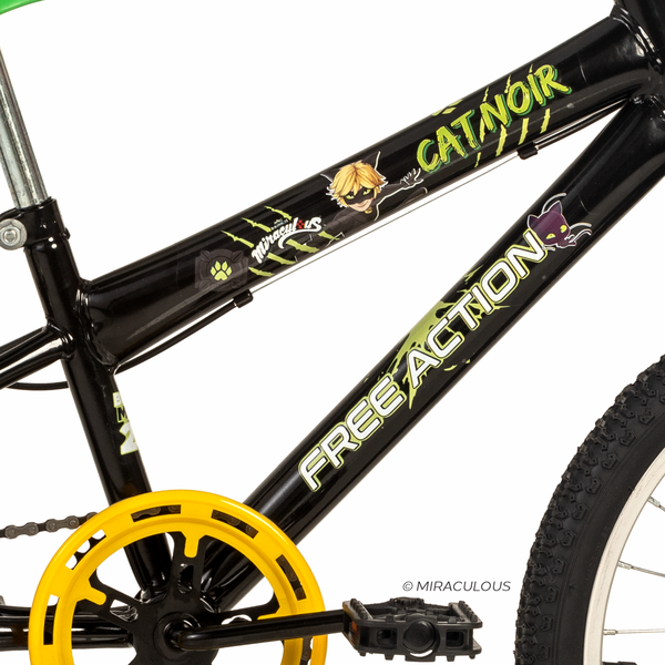 Bicicleta Aro 20 Free Action Cat Noir ® Miraculous MTB 1V V-Brake