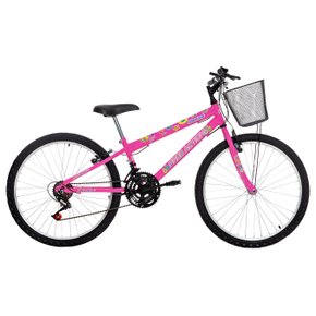 Bicicleta Aro 24 Free Action Donna MTB 18V V-Brake - Vermelho Coke